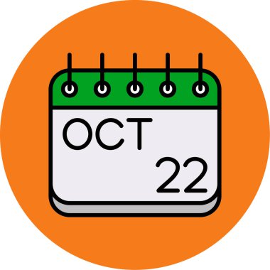 Ekim takvim simgesi, basit vektör illüstrasyonu