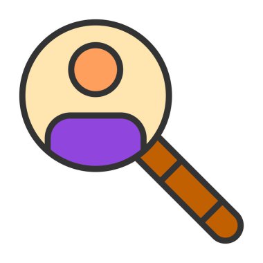 Büyütme cam simgesi, vektör illüstrasyonu