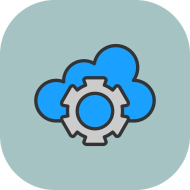 bulut hesaplama vektörü simgesi