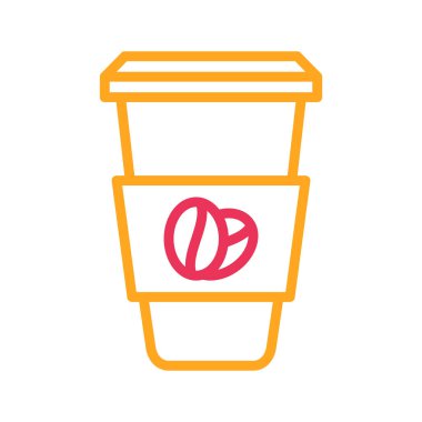 Kahve içecek renk çizgisi ikonu. vektör illüstrasyonu