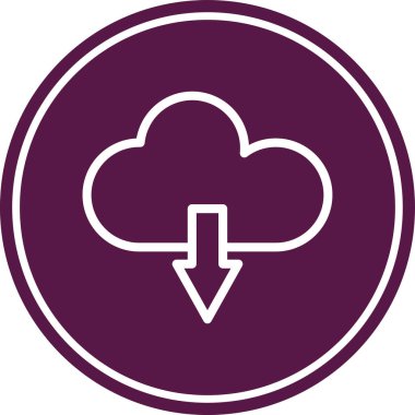 Bulut hesaplama simgesi. Web simgesi illüstrasyonu