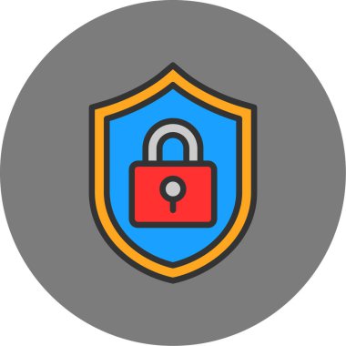 Kilit. Web simgesi basit illüstrasyon