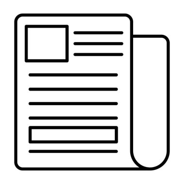 gazete vektör simgesi, gazete simgesinin basit tasarımı