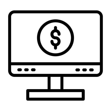 dolar sembollü bir bilgisayar vektör illüstrasyon tasarımı