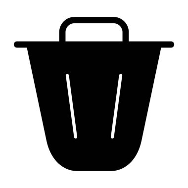 Çöp kutusu simgesi. Beyaz arkaplanda izole edilmiş web tasarımı için basit çöp vektör simgesi çizimi