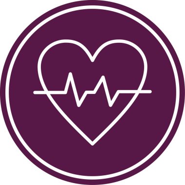 Kalp nabız yuvarlak vektör simgesi