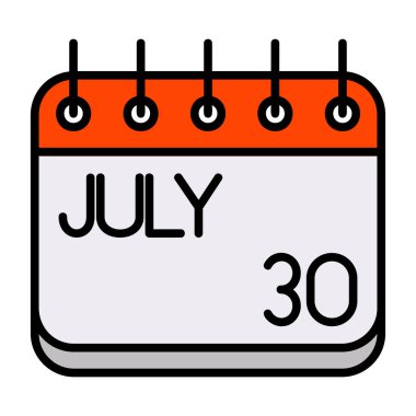 Temmuz 2016 simgesiyle takvim.