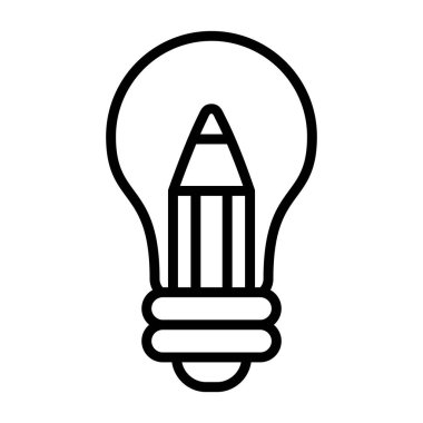 ampul vektörü ince çizgi simgesi