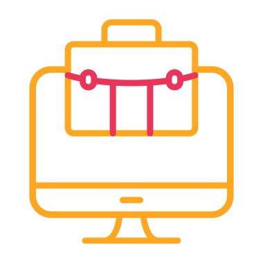 Çanta simgesinin vektör illüstrasyonu