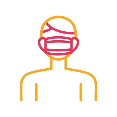 Çizgi biçimi vektör tasarımı ile izole edilmiş avatar erkek