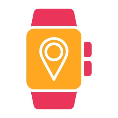 konum vektör renk çizgisi simgesi