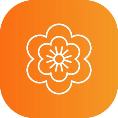 beautiful flower vector glyph icon