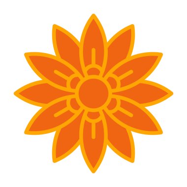 Sarı çiçek ikonu. turuncu renk tasarımı