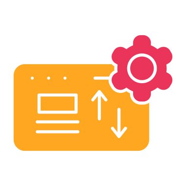 Web simgesi, dişlilerin vektör illüstrasyonu