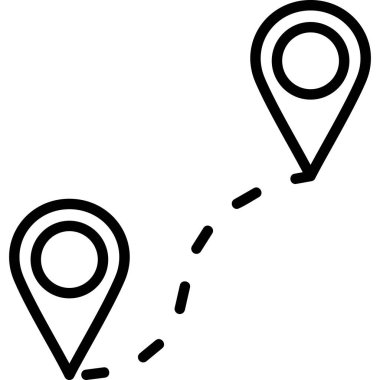 güzergah haritası simgesi ana hat biçiminde