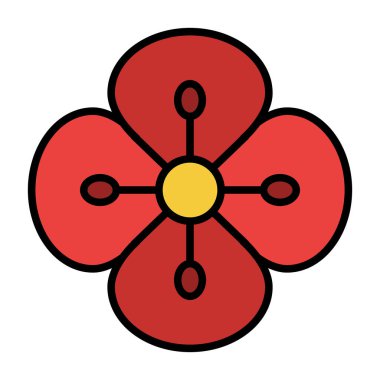 Moda tarzında izole edilmiş çiçek simgesi