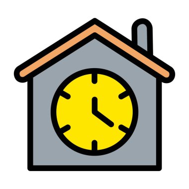 ev alarmı simgesi renk ana hatları vektörü