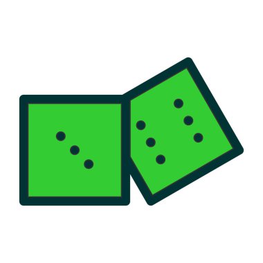 Beyaz arkaplanda izole edilmiş zar simgesinin vektör illüstrasyonu