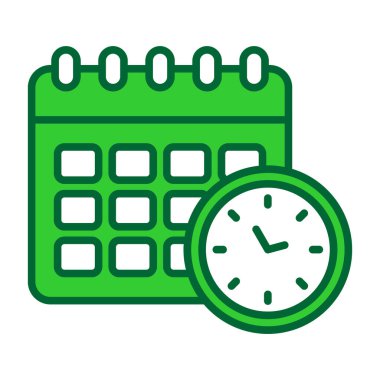 Web ve mobil uygulaması tasarımı, takvim logo kavramı için beyaz arka plan üzerinde izole takvim simge vektör