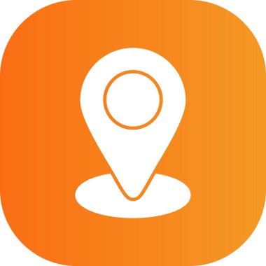 Beyaz arkaplanda vektör konumu düz simgesi