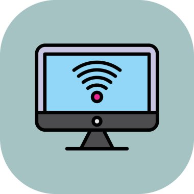 internet vektörü düz renk simgesi