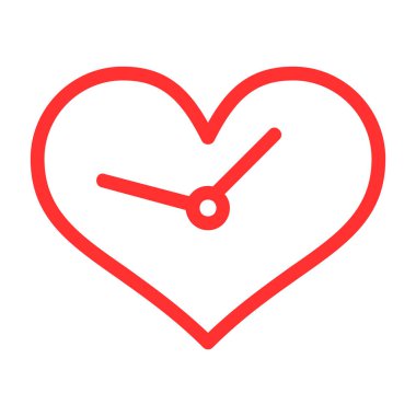 kalp saat vektör illüstrasyon tasarımı ile