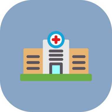 Hastane düz vektör simgesi