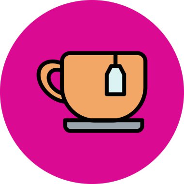 Çay. Web simgesi basit illüstrasyon