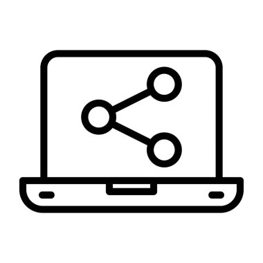 ağ vektörü ince çizgi simgesi