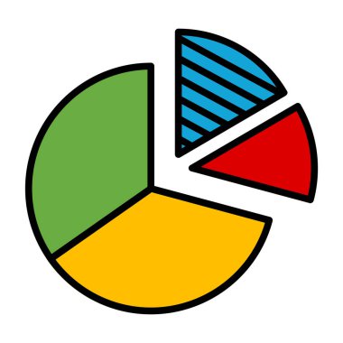 Oklu pasta grafiği. grafik simgesi.