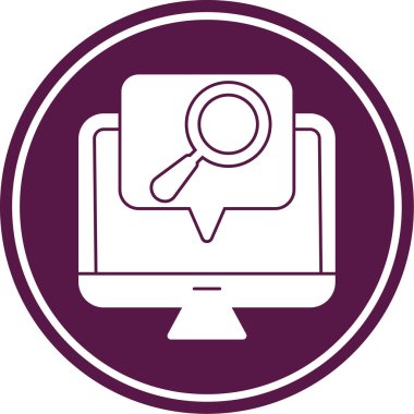 Büyüteçle modern arama analizinin vektör simgesi çizimi