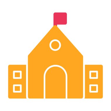 Bina. Web simgesi basit illüstrasyon