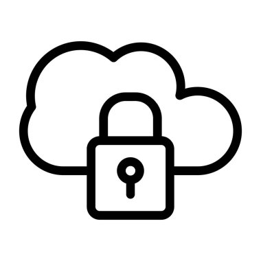 Cloud computing ince çizgi vektör simgesi