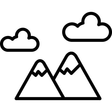 Dağ manzarası. Web simgesi basit tasarım