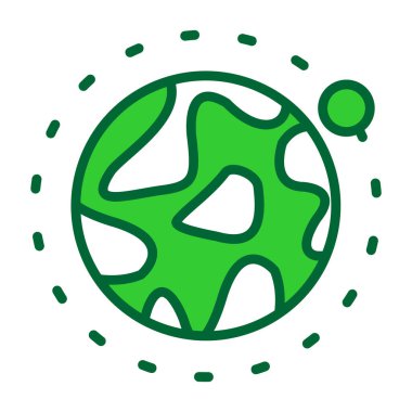 gezegen vektörü düz renk simgesi