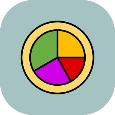 Pasta çizelgesi simgesi, düz tasarım