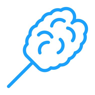 İnsan beyni ikon vektörü. İnce çizgi işareti. izole edilmiş sınır sembolü çizimi