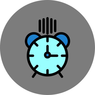 Alarm saati, illüstrasyon, vektör, beyaz arkaplan.