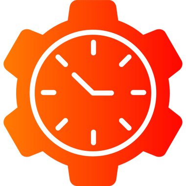 Saat vektör simgesi tasarım biçimi. Düz simge, turuncu renk. beyaz arkaplanda izole.