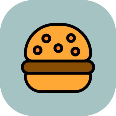 Hamburger ikonu. Web için burger vektör simgelerinin özet çizimi