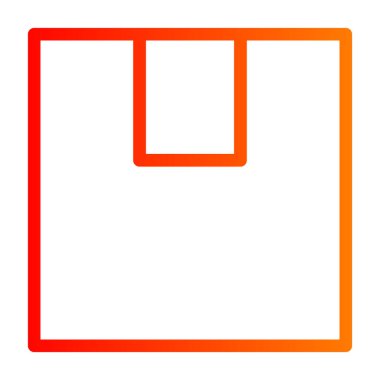 Kırmızı ve beyaz kare simgesinin vektör illüstrasyonu