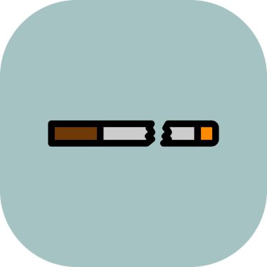 vektör sigara düz biçim simgesi