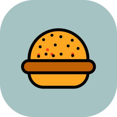 Hamburger simgesi, vektör bağlantılı düz tasarım