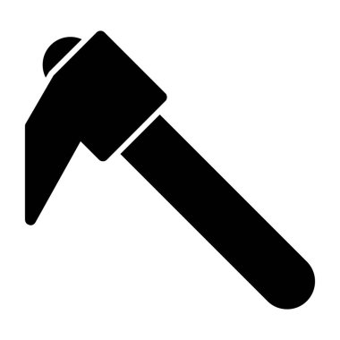 Çekiç simgesi, çekiç vektör illüstrasyonunun düz simgesi