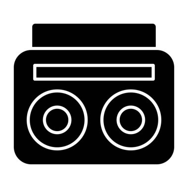 kaset vektör kabartması düz simge