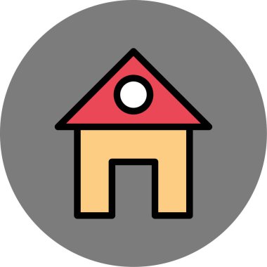 Bina. Web simgesi basit illüstrasyon