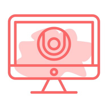 Bilgisayar monitörü. Web simgesi basit illüstrasyon