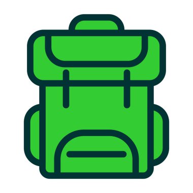 sırt çantası ikon vektörü. Taslak vektör işareti. izole edilmiş sınır sembolü çizimi