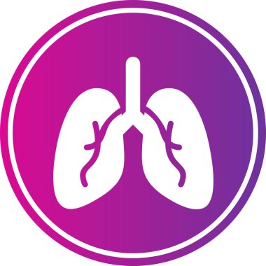 Akciğerler yuvarlak vektör simgesi