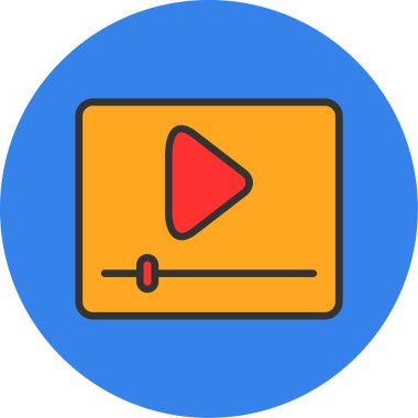 video. Web simgesi basit illüstrasyon